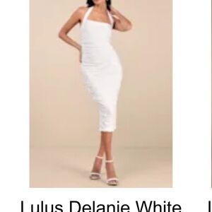 Lulu's Elegant White Midi Dress